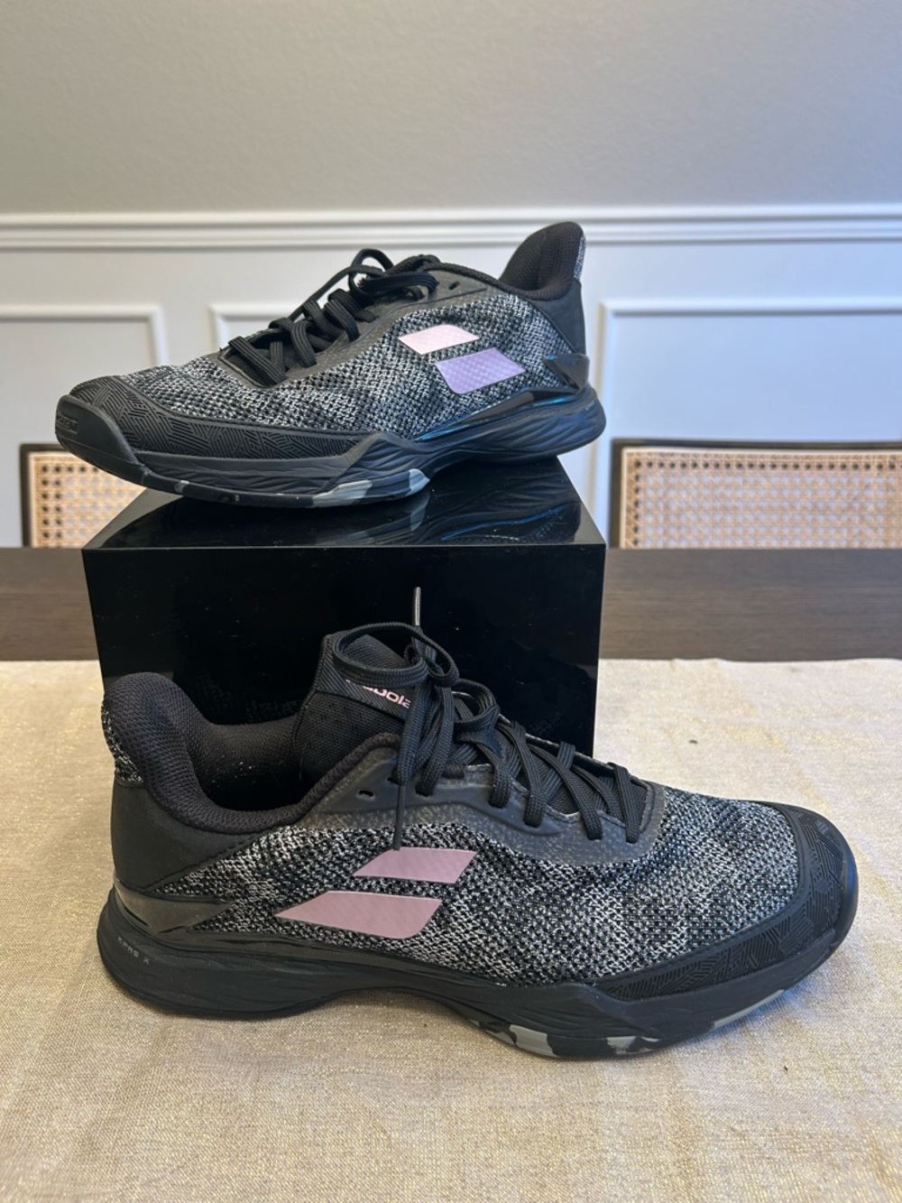 Babolat Ortholite Jet Tere AC Women 10 Black & Gray Tennis Shoes with Pink Logo - Picture 3 of 13